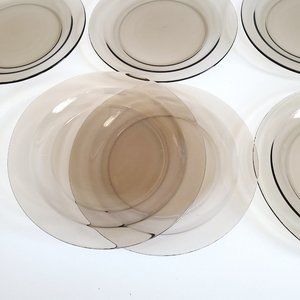 Arcoroc Dining Set Of 6 Arcoroc France Smoked Brown Glass Dinner Plates Poshmark